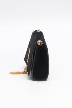 Saint Laurent Black Kate Gold Tassel Suede Medium