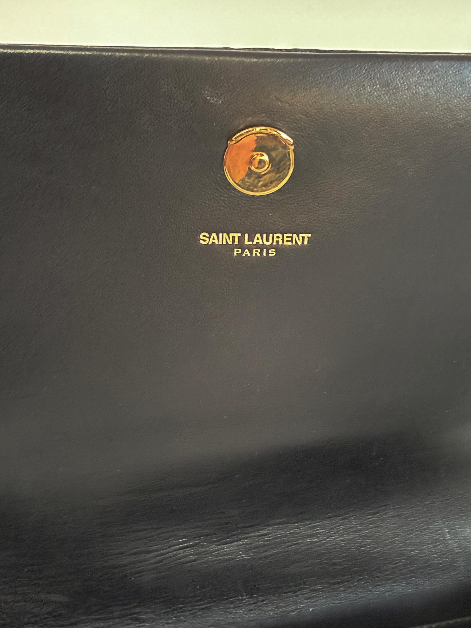 Saint Laurent Black Kate Gold Tassel Suede Medium For Sale 3