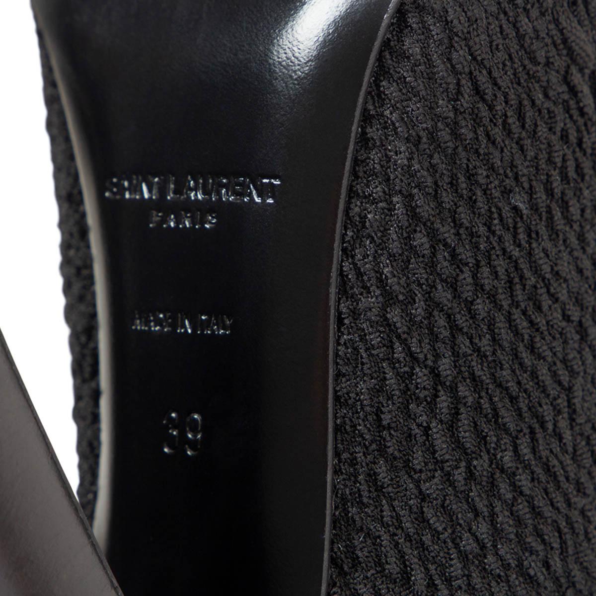 Women's SAINT LAURENT black KOLLER STRETCH CLOQUE OVER KNEE Boots Shoes 39 For Sale