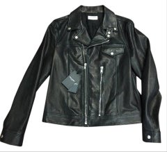 Saint Laurent Black L Signature Hedi Slimane Fw15 Luxury Lambskin Moto Biker Men