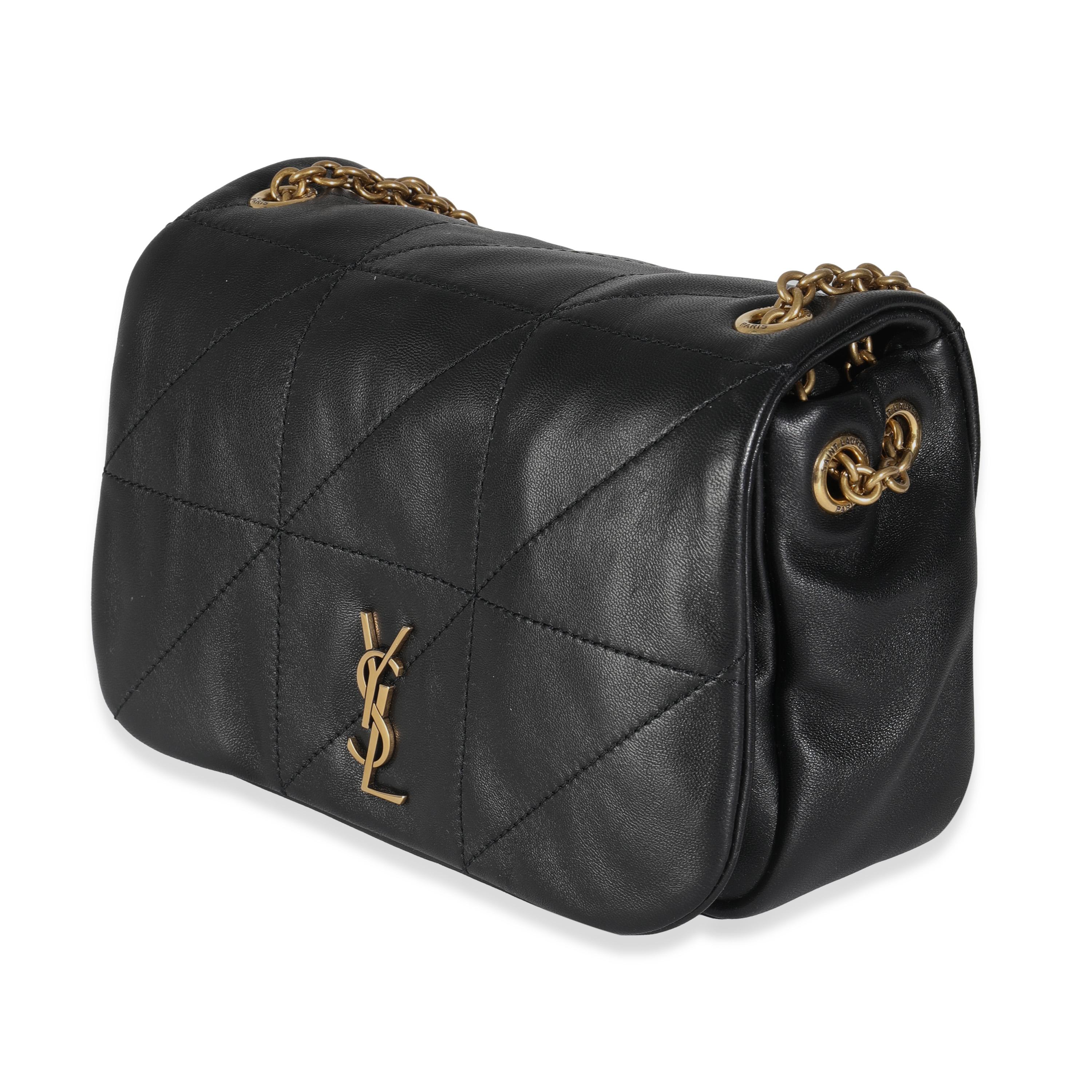 Women's Saint Laurent Black Lambskin Matelasse Monogram Mini Jamie 4.3 For Sale