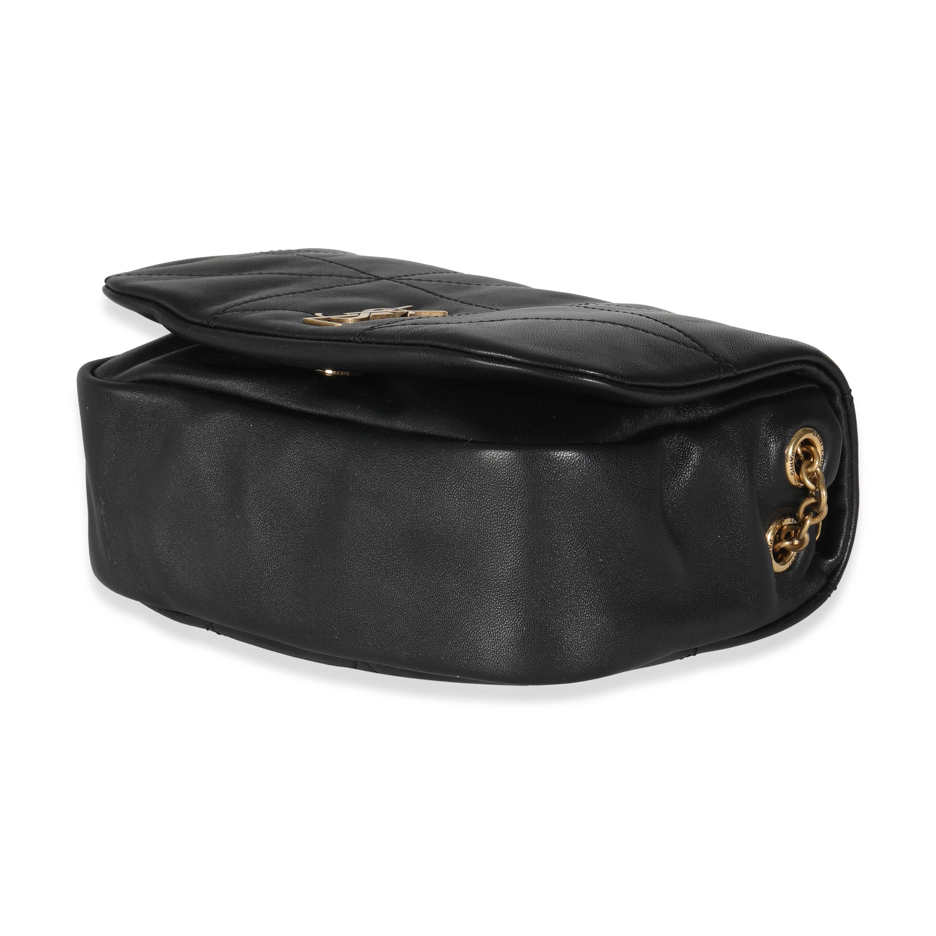 Saint Laurent Black Lambskin Matelasse Monogram Mini Jamie 4.3 For Sale 1