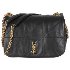 Saint Laurent Piel de cordero negra Matelasse Monograma Mini Jamie 4.3
