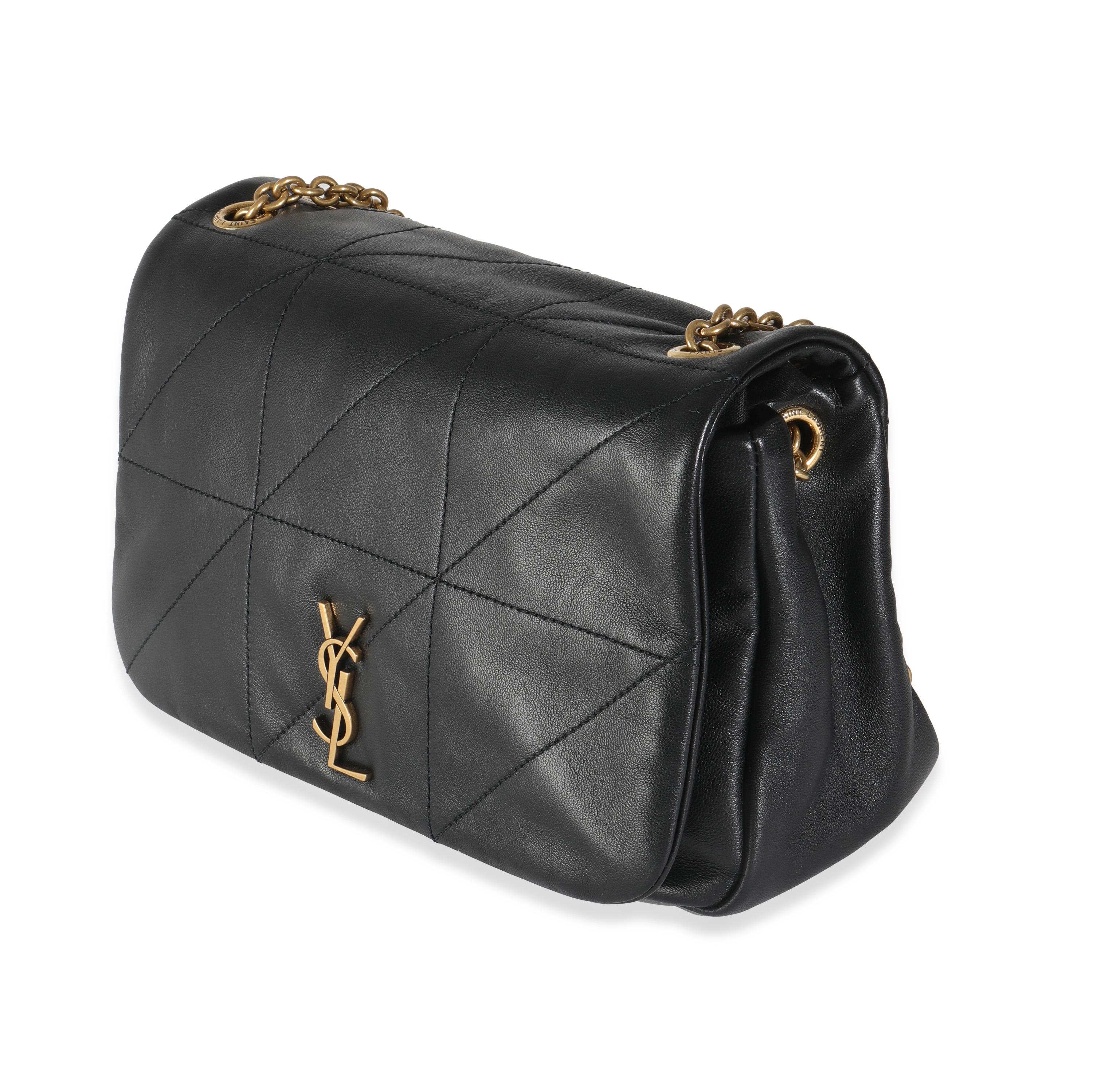 Saint Laurent Black Lambskin Matelasse Monogram Small Jamie 4.3 In Excellent Condition In New York, NY