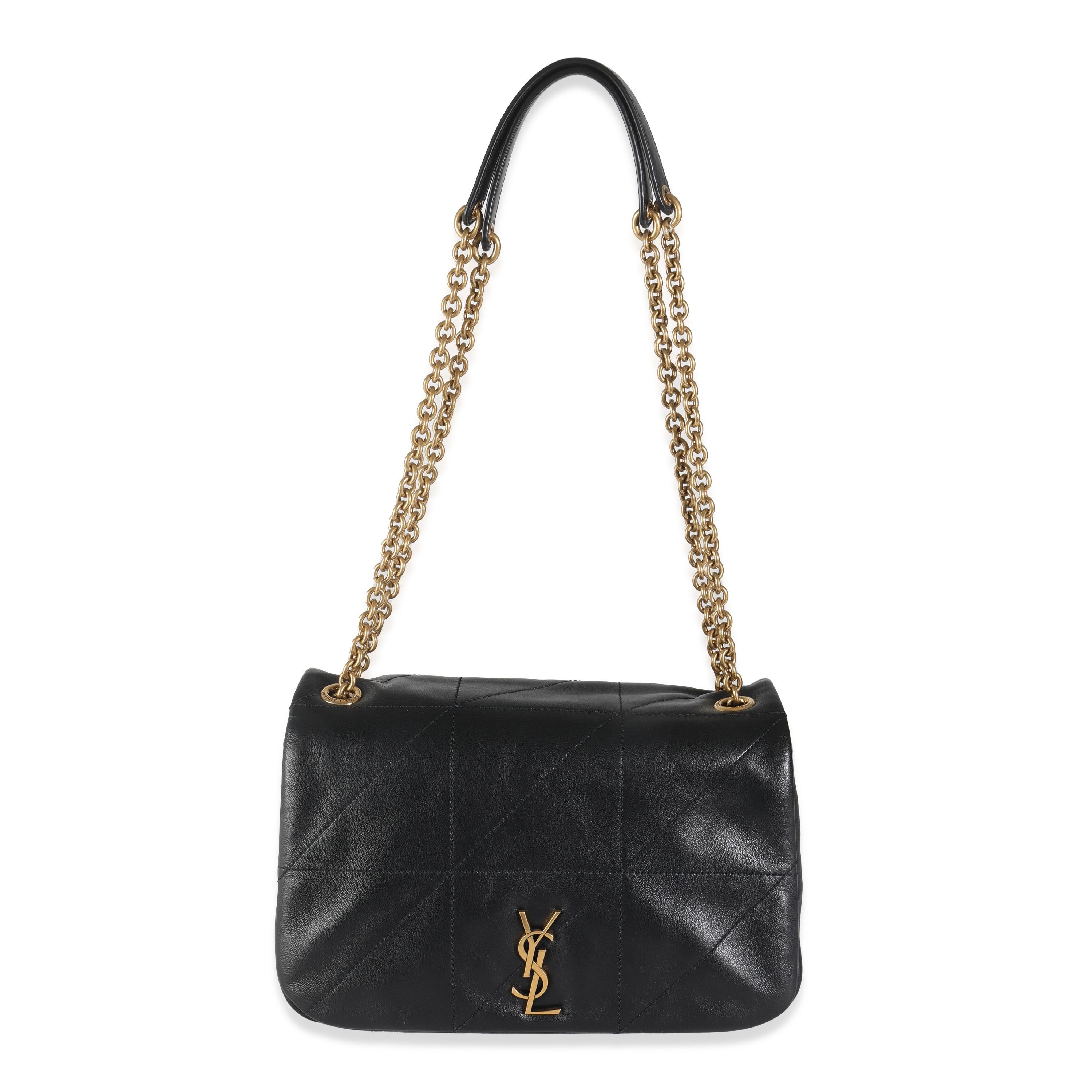 Women's Saint Laurent Black Lambskin Matelasse Monogram Small Jamie 4.3