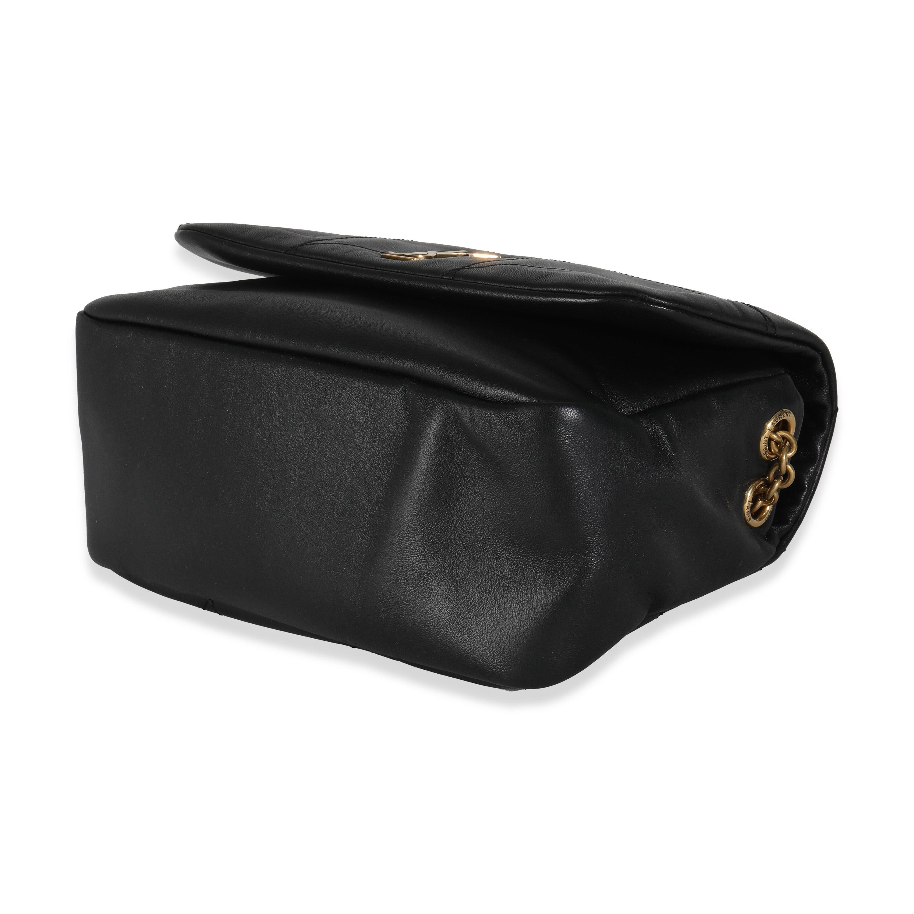 Saint Laurent Black Lambskin Matelasse Monogram Small Jamie 4.3 For Sale 3
