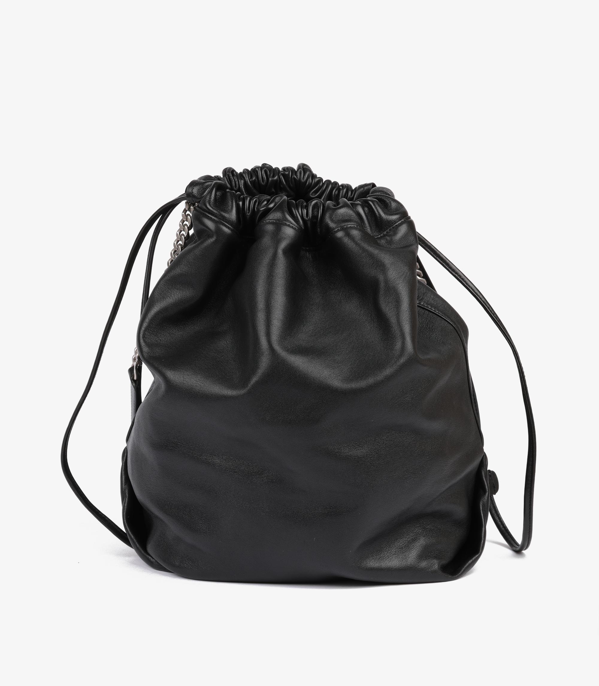 Saint Laurent Black Lambskin Teddy Bucket Bag With Pouch For Sale 1