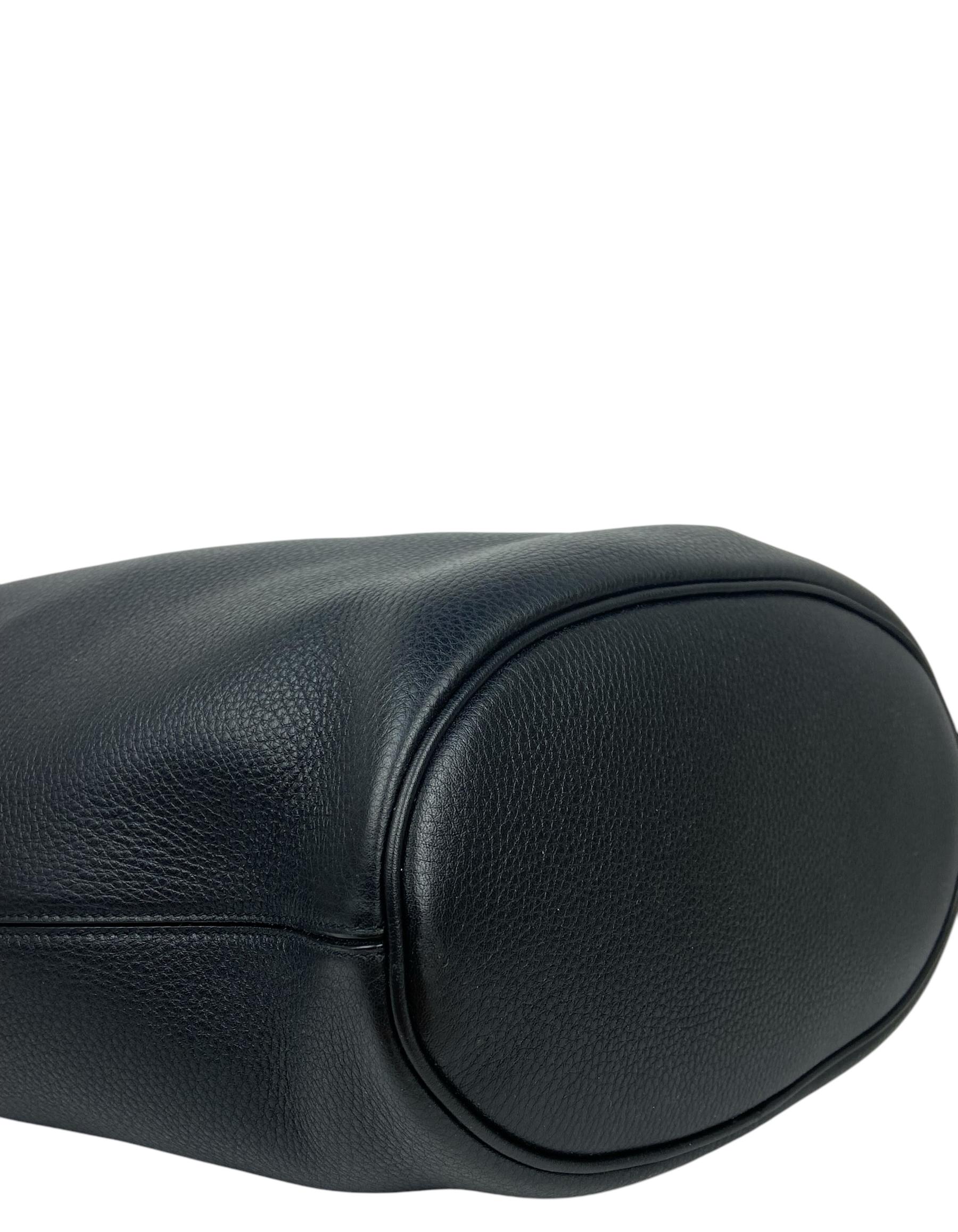 Saint Laurent Black Le 5 à 7 Grained Leather Hobo bag rt $3450 1