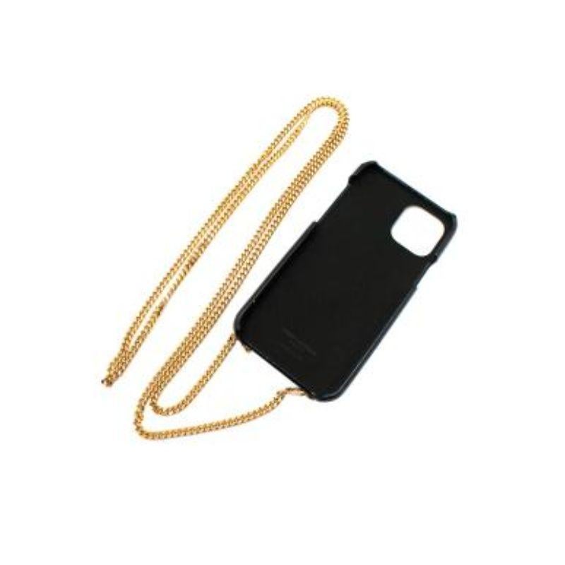 Saint Laurent Black Leather 11 Pro iPhone Crossbody case In Excellent Condition For Sale In London, GB