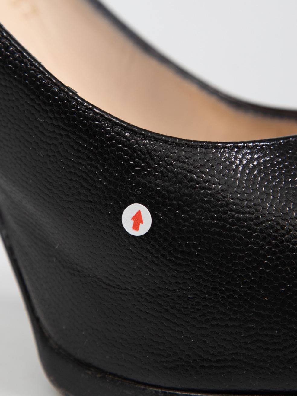Saint Laurent, pelle nera con plateau a mandorla, taglia IT 37 in vendita 5