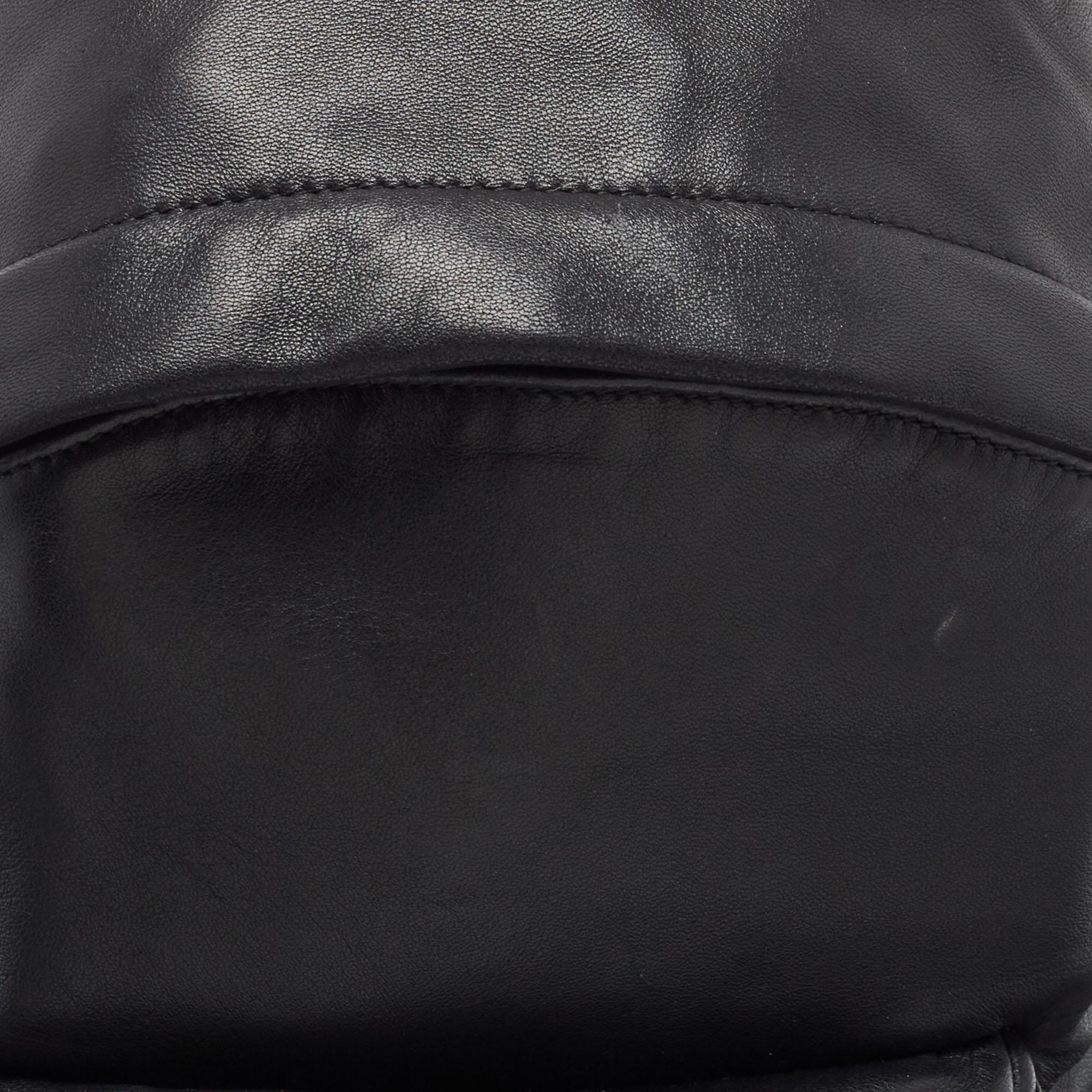 Saint Laurent Black Leather and Canvas Bo City Backpack For Sale 6