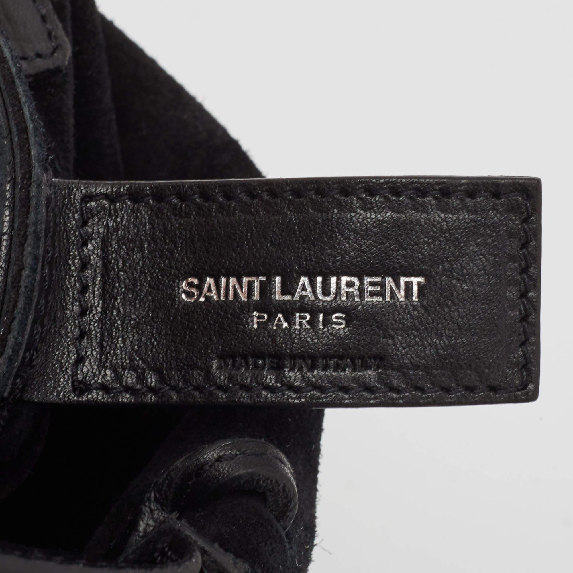 Saint Laurent Black Leather Anita Fringed Shoulder Bag 6