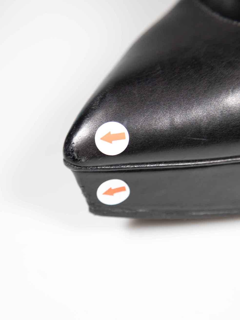 Saint Laurent Black Leather Anja Platform Heels Size IT 39 For Sale 1