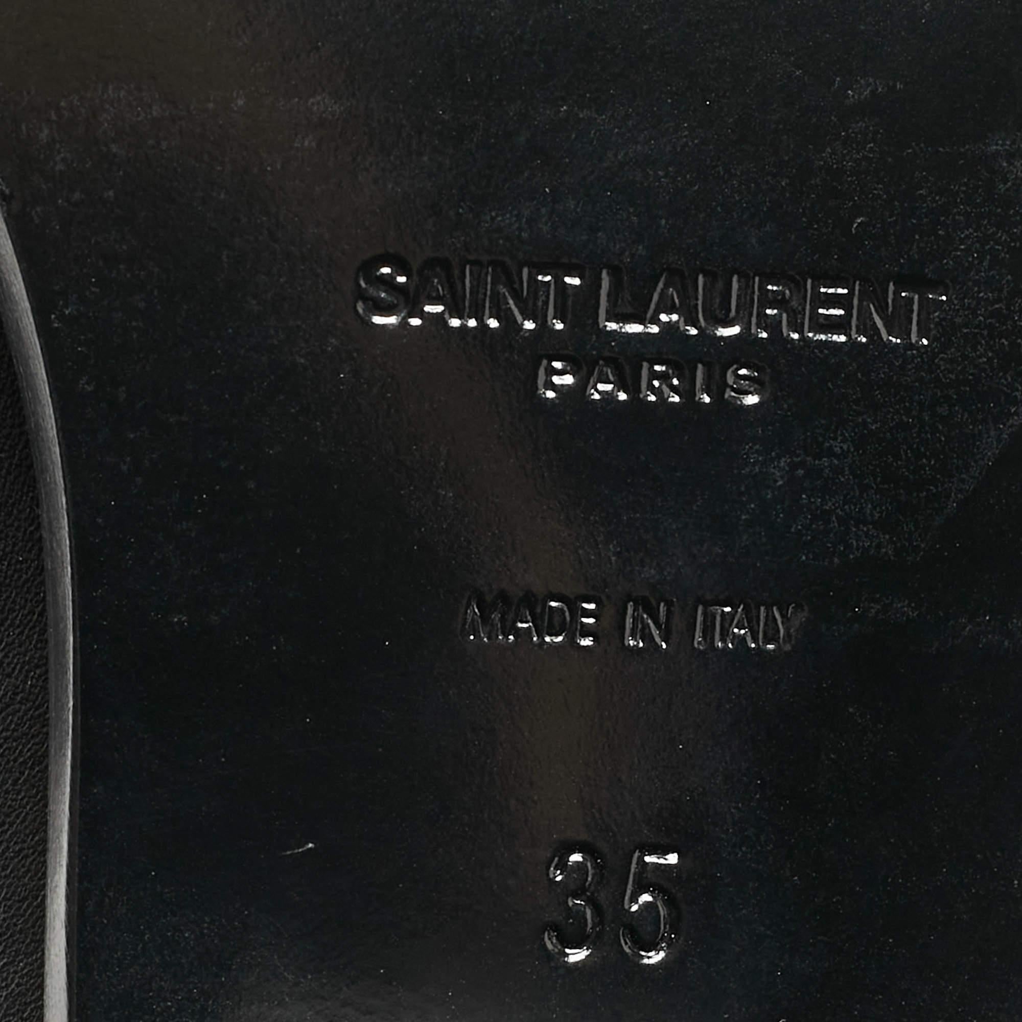 Saint Laurent - Bottes en cuir noir - Taille 35 en vente 3