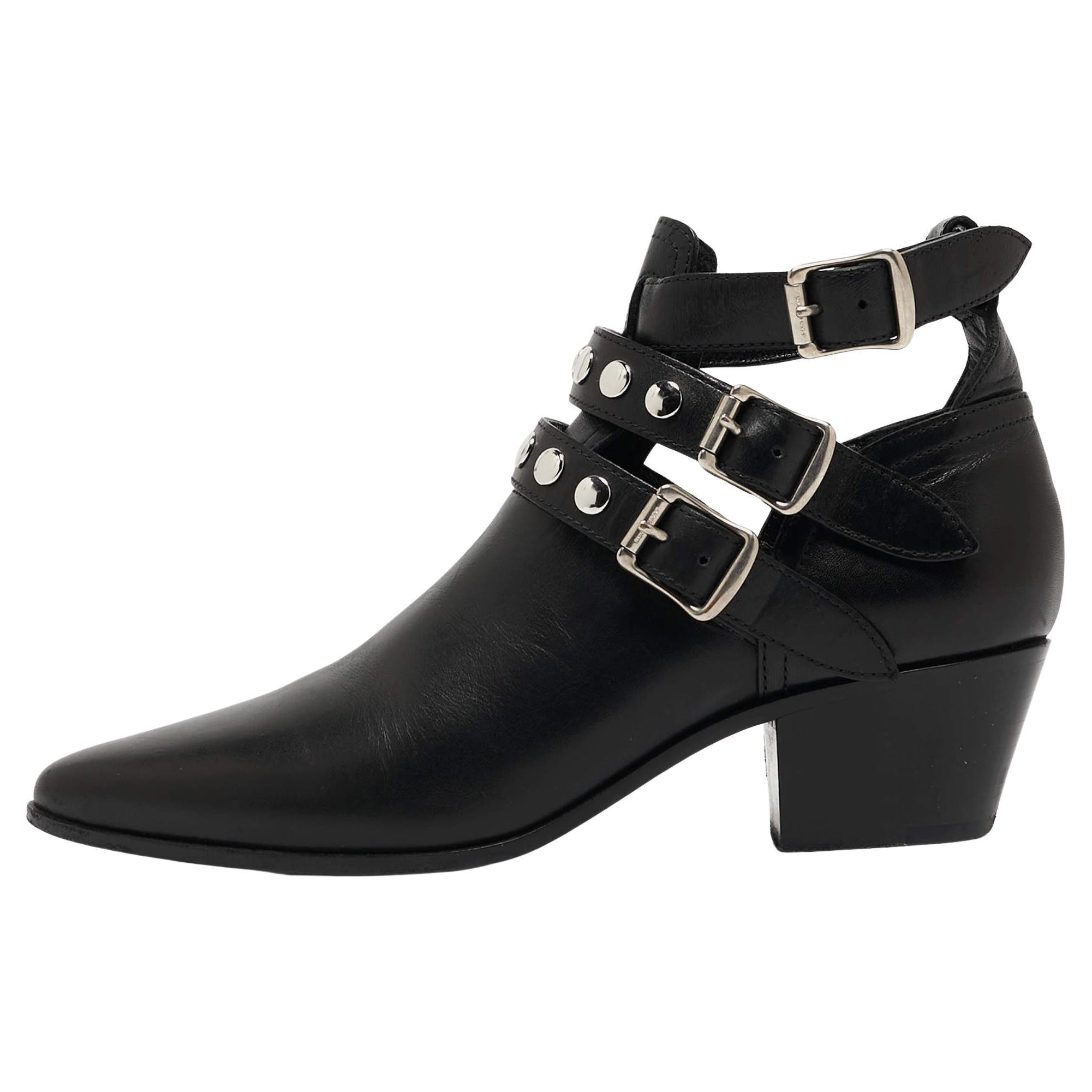 Saint Laurent Botines de piel negra Talla 35