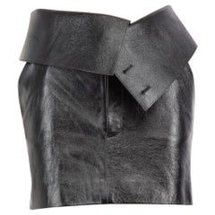 Saint Laurent Black Leather Asymmetric Skirt Size XS Saint Laurent Black Leather Asymmetric Skirt Size XS