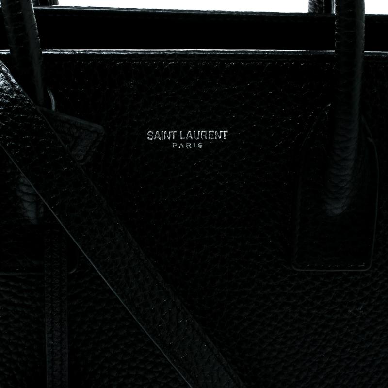 Saint Laurent Black Leather Baby Classic Sac De Jour Tote 5