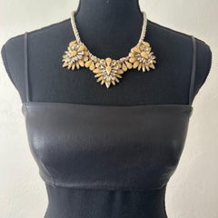 Saint Laurent Black Leather Bandeau Bralette size XS Crop top Removable Straps