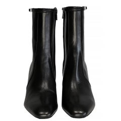 SAINT LAURENT black leather BETTY 70 Ankle Boots Shoes 36.5