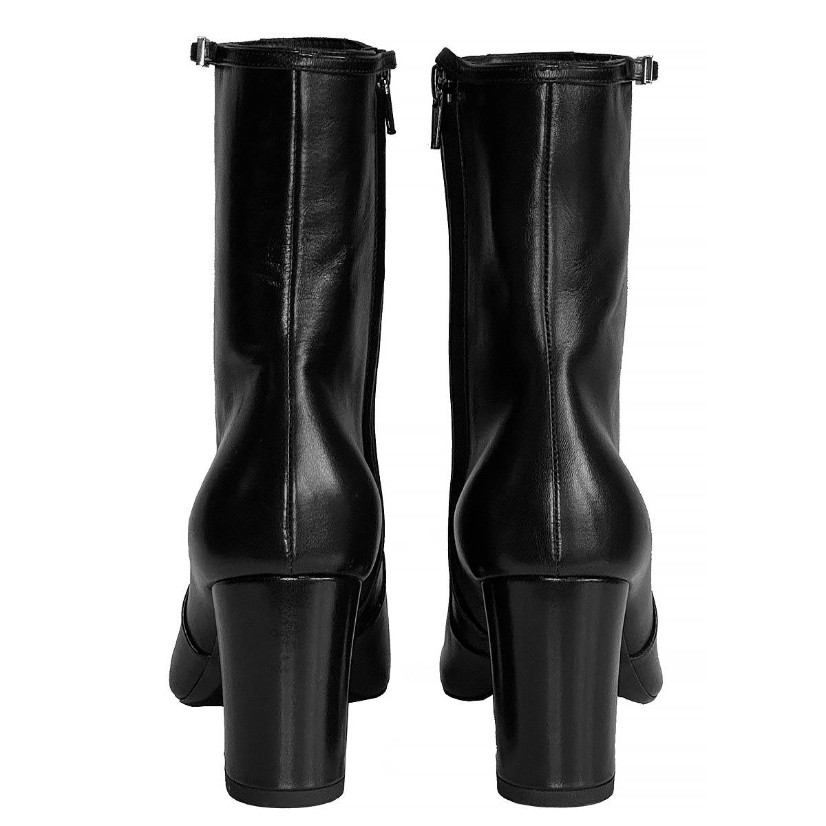 Women's SAINT LAURENT black leather BETTY 70 Ankle Boots Shoes 36.5 For Sale