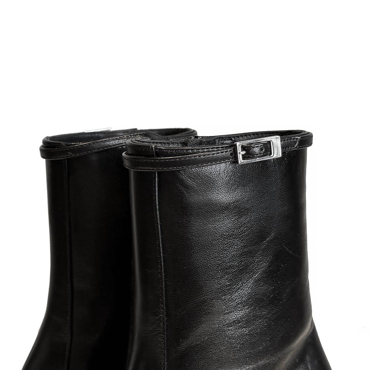 SAINT LAURENT black leather BETTY 70 Ankle Boots Shoes 36.5 For Sale 1