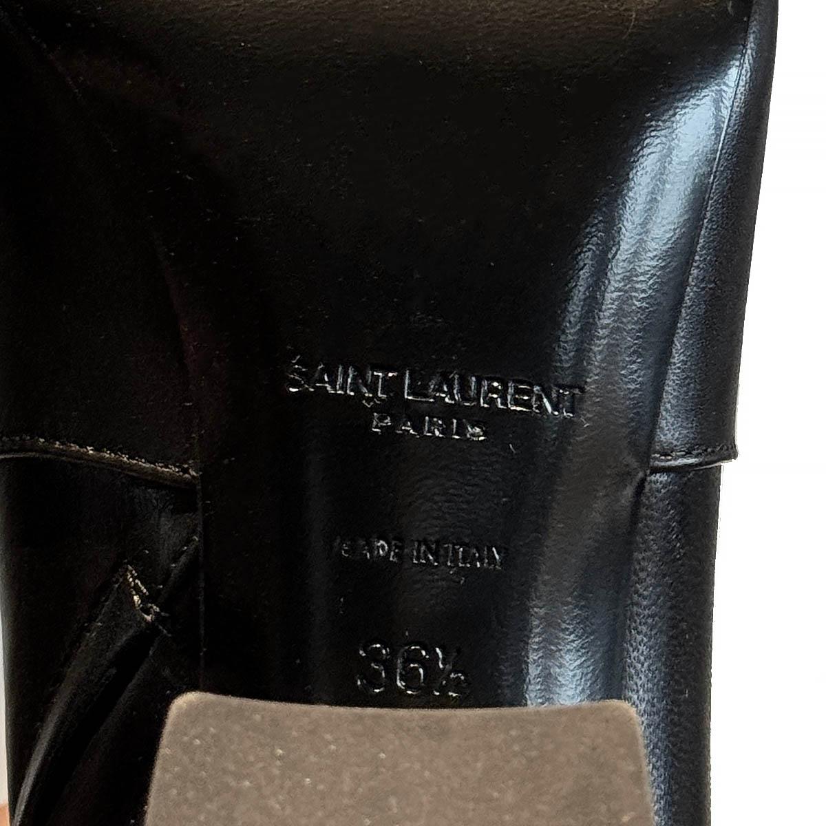 SAINT LAURENT black leather BETTY 70 Ankle Boots Shoes 36.5 For Sale 4
