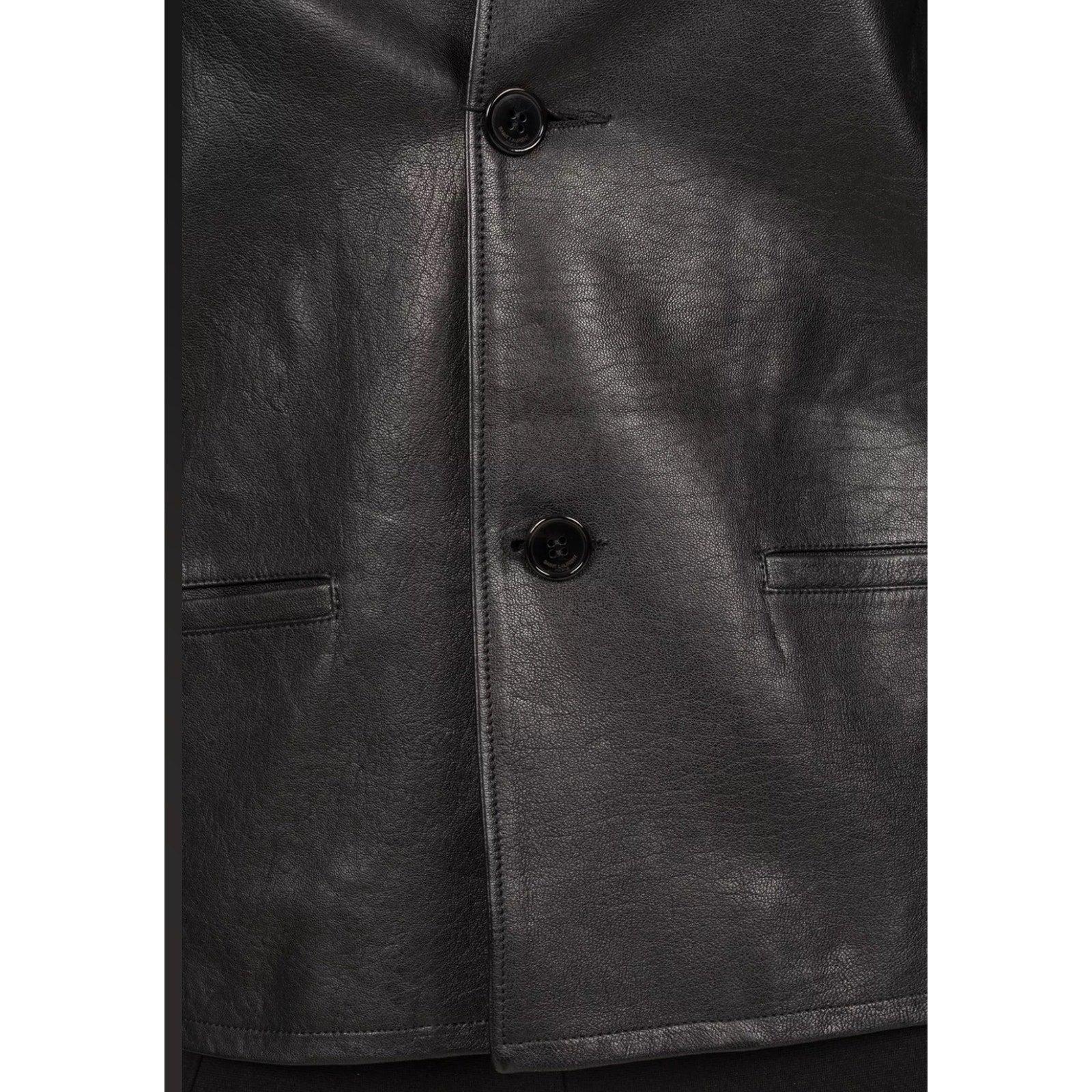 Blazer en cuir noir Saint Laurent - Taille FR36 / XS Bon état - En vente à Krakow, PL