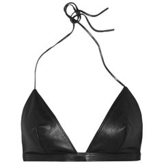 Saint Laurent Black Leather Bra Top L