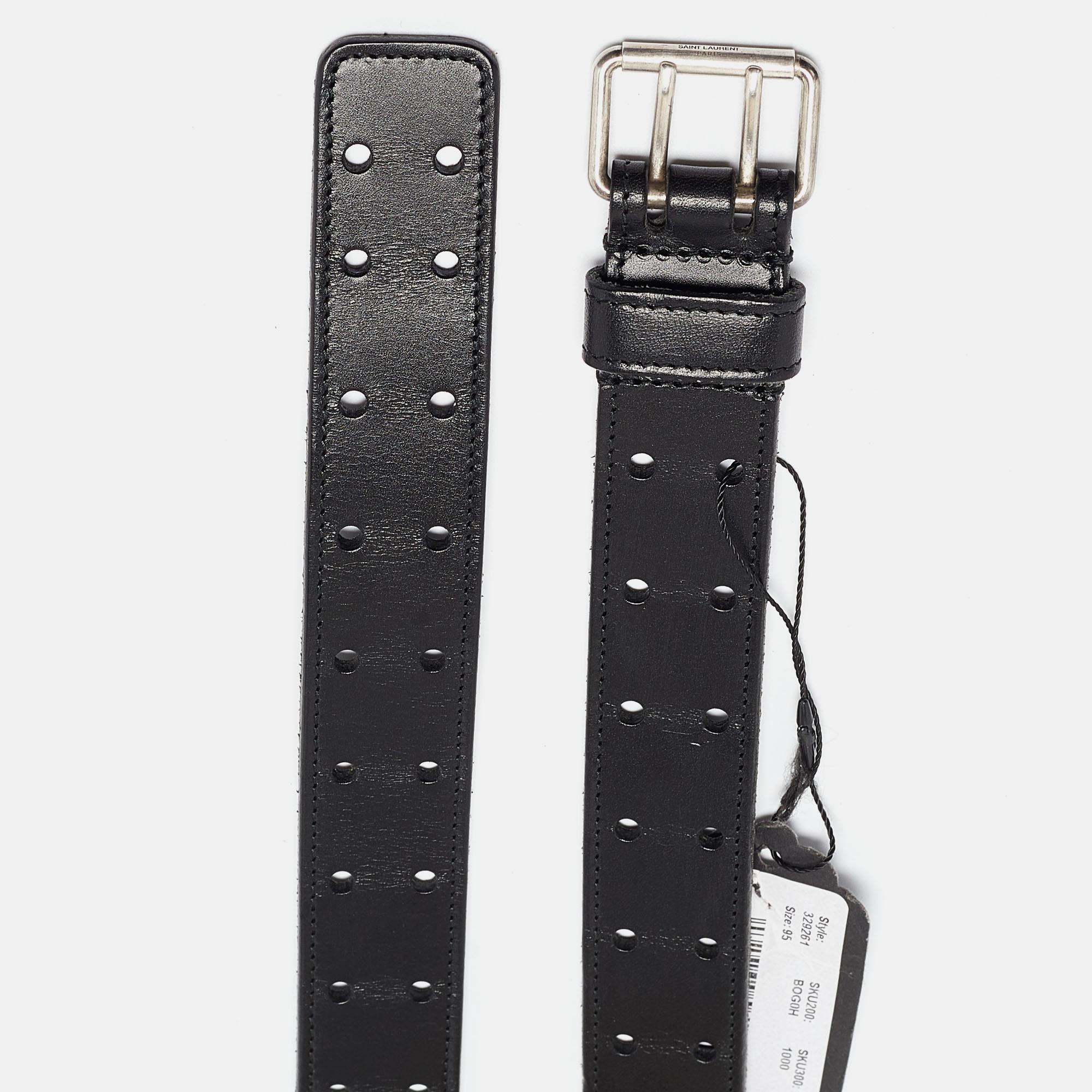 Let this belt be the newest addition to your collection of accessories. It is stylish, durable, and handy! Designed by Saint Laurent, you can use this creation with a variety of outfits.

