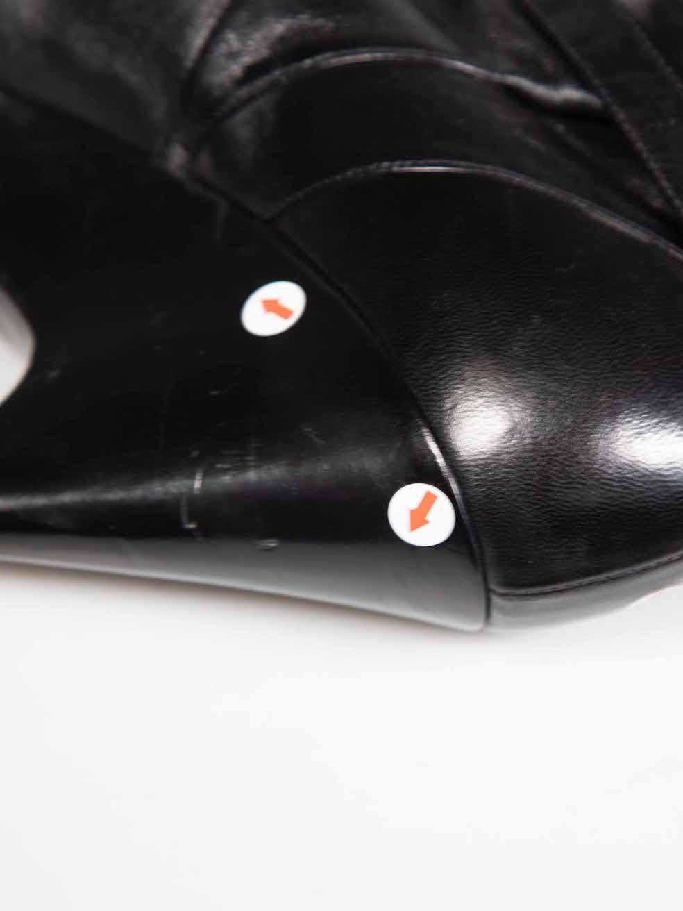 Saint Laurent Black Leather Buckled Platform Boots Size IT 38 For Sale 4