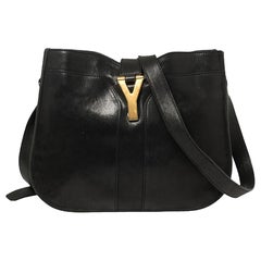 Saint Laurent Black Leather Cabas Chyc Shoulder Bag