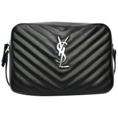 Saint Laurent Black Leather Camera Bag Lou