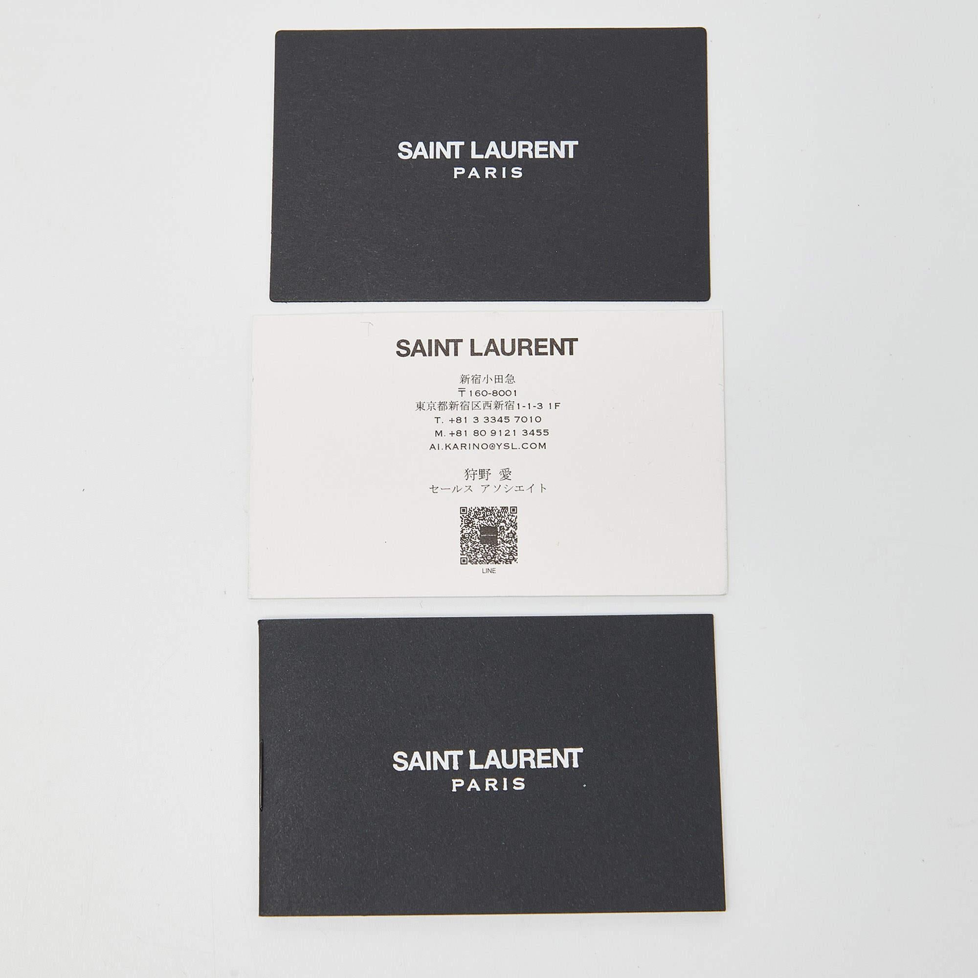 Saint Laurent Black Leather Cassandre Compact Zip Around Wallet 1