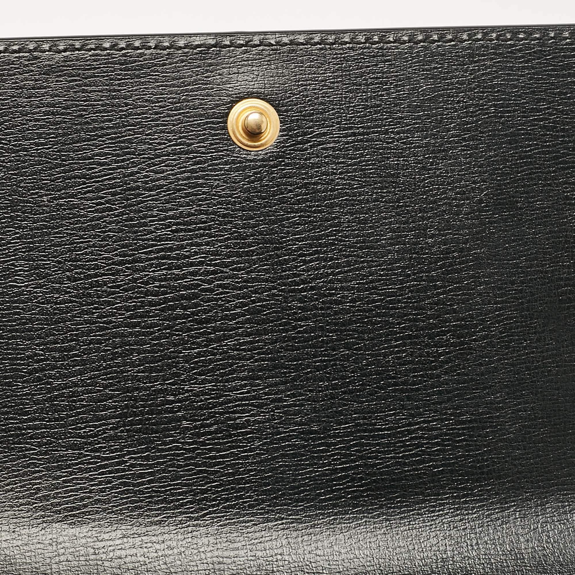 Saint Laurent Black Leather Cassandre Phone Holder Crossbody Bag 3
