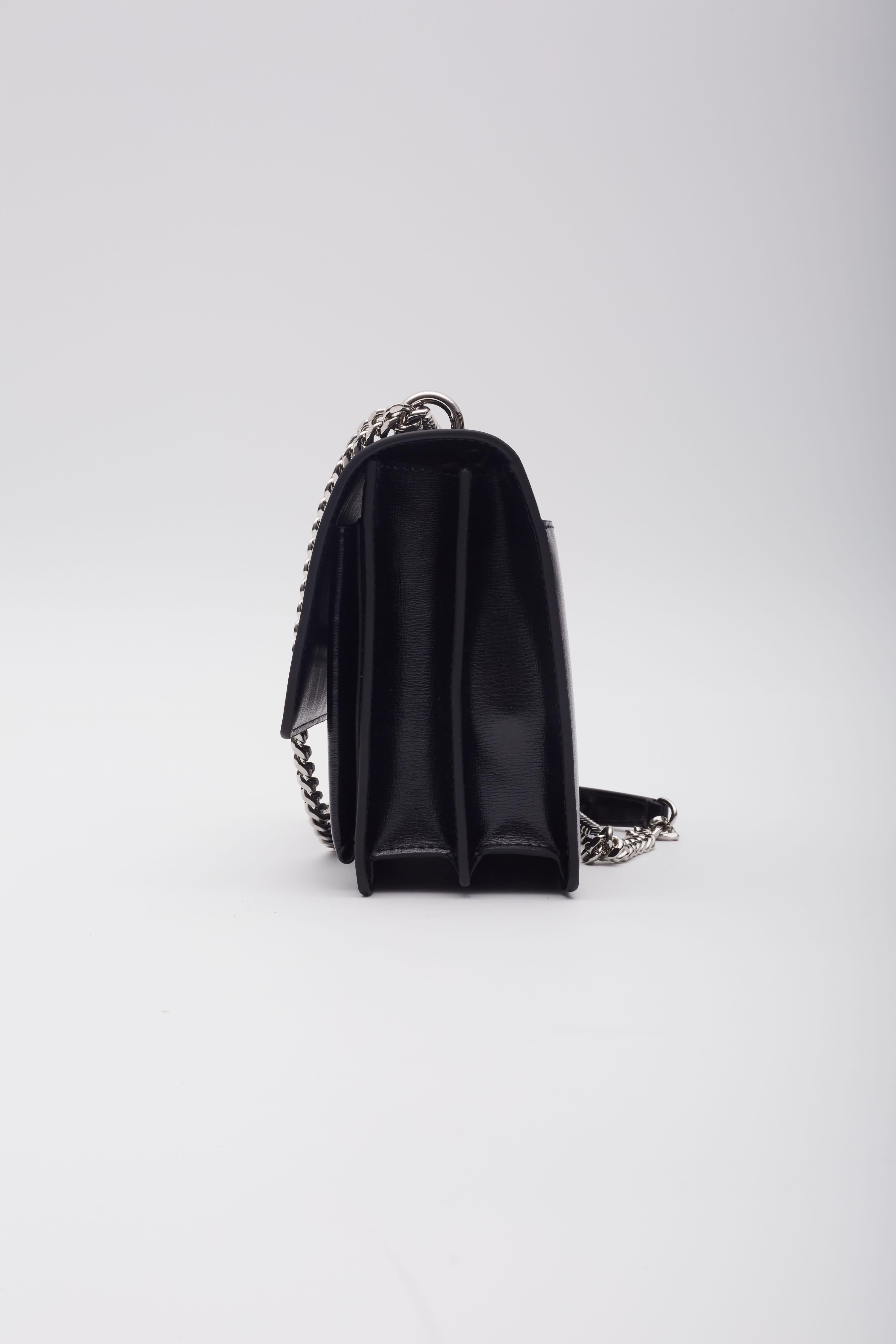 Saint Laurent Black Leather Chain Sunset Shoulder Bag 2