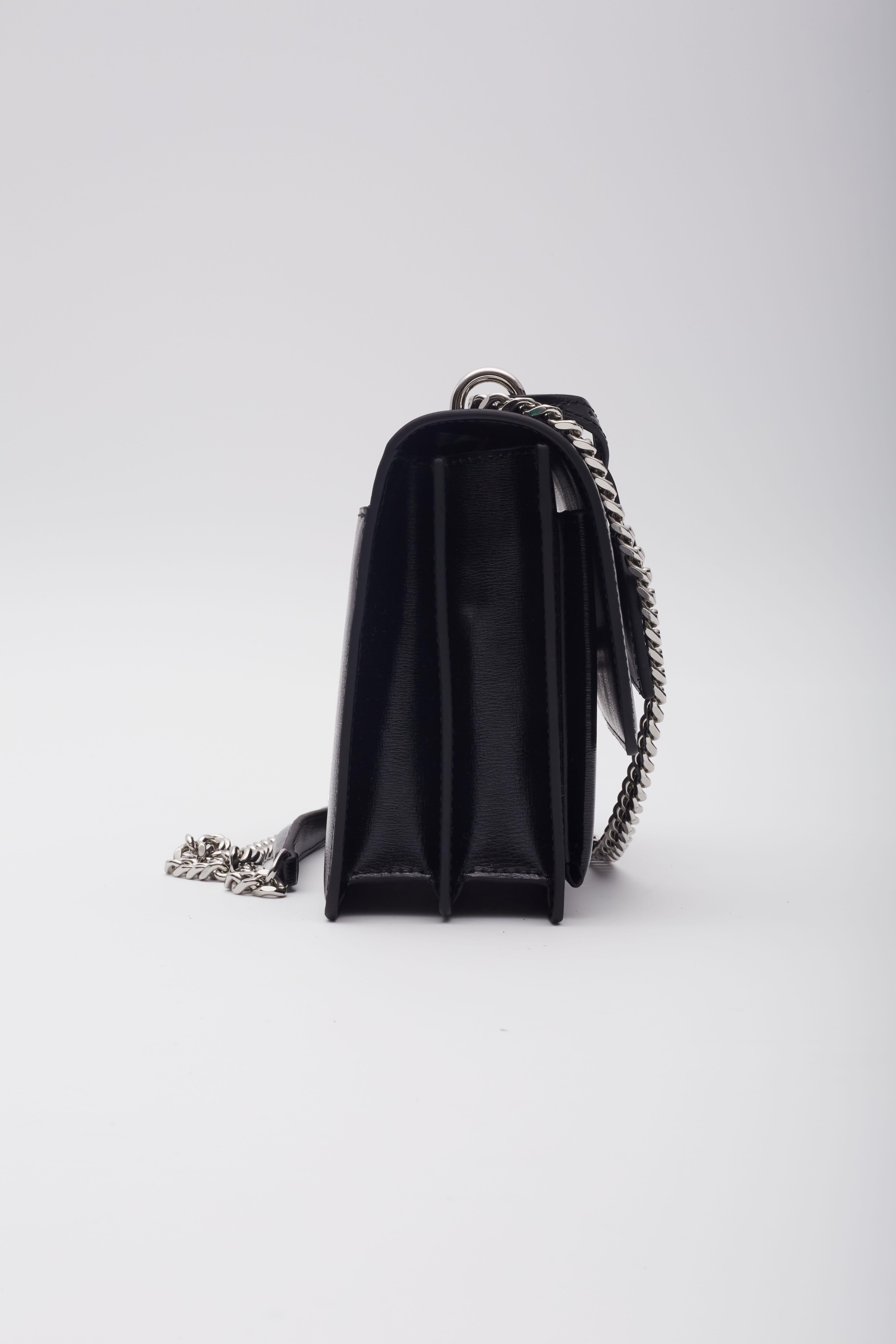 Saint Laurent Black Leather Chain Sunset Shoulder Bag 3