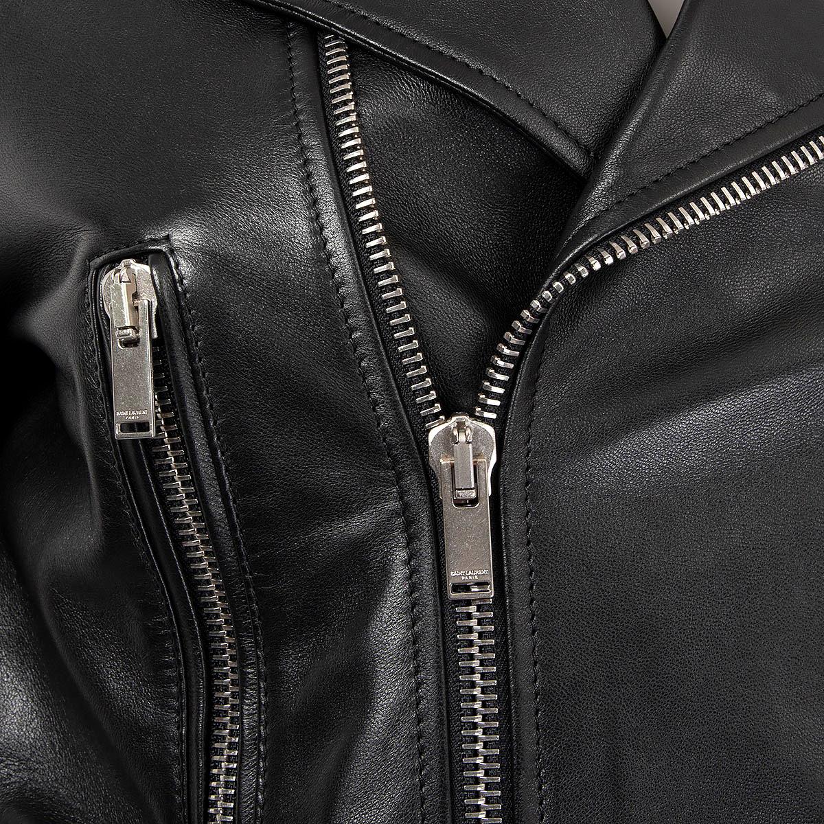 SAINT LAURENT black leather CLASSIC BIKER Jacket 40 M For Sale 1
