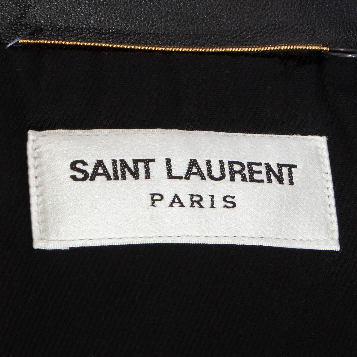 SAINT LAURENT black leather CLASSIC BIKER Jacket 40 M For Sale 2