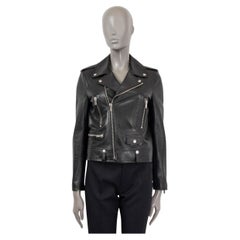 SAINT LAURENT black leather CLASSIC BIKER Jacket 40 M