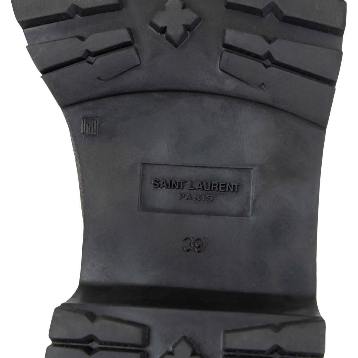 SAINT LAURENT black leather CLASSIC BIKER Knee High Boots Shoes 39 For Sale 1