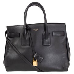 SAINT LAURENT black leather CLASSIC SAC DE JOUR TOTE Bag