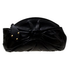 Saint Laurent Black Leather Clutch