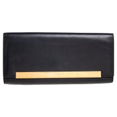 Saint Laurent Black Leather Continental Flap Wallet