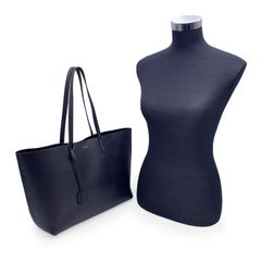 Saint Laurent Black Leather East West Shopping Bag Tote