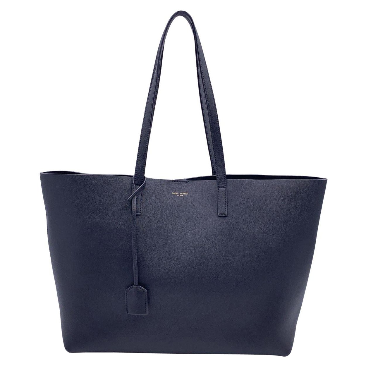 Saint Laurent Black Leather East West Shopping Bag Tote