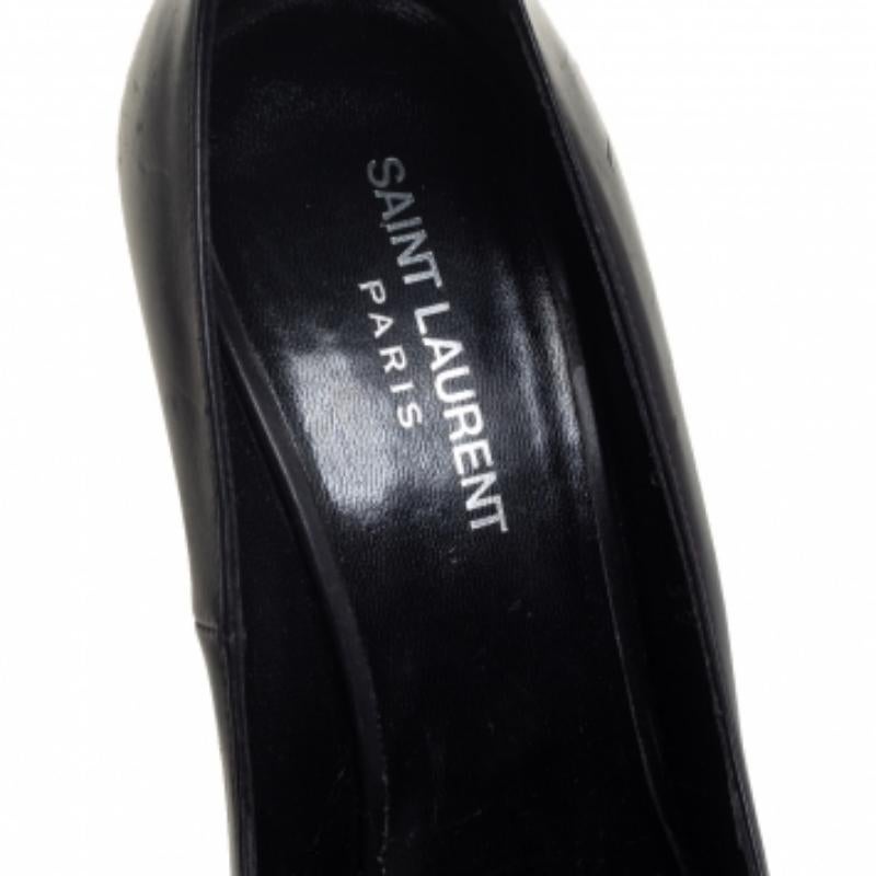 Saint Laurent Bombas Escarpin de piel negra con tobillo talla 39 en venta 1