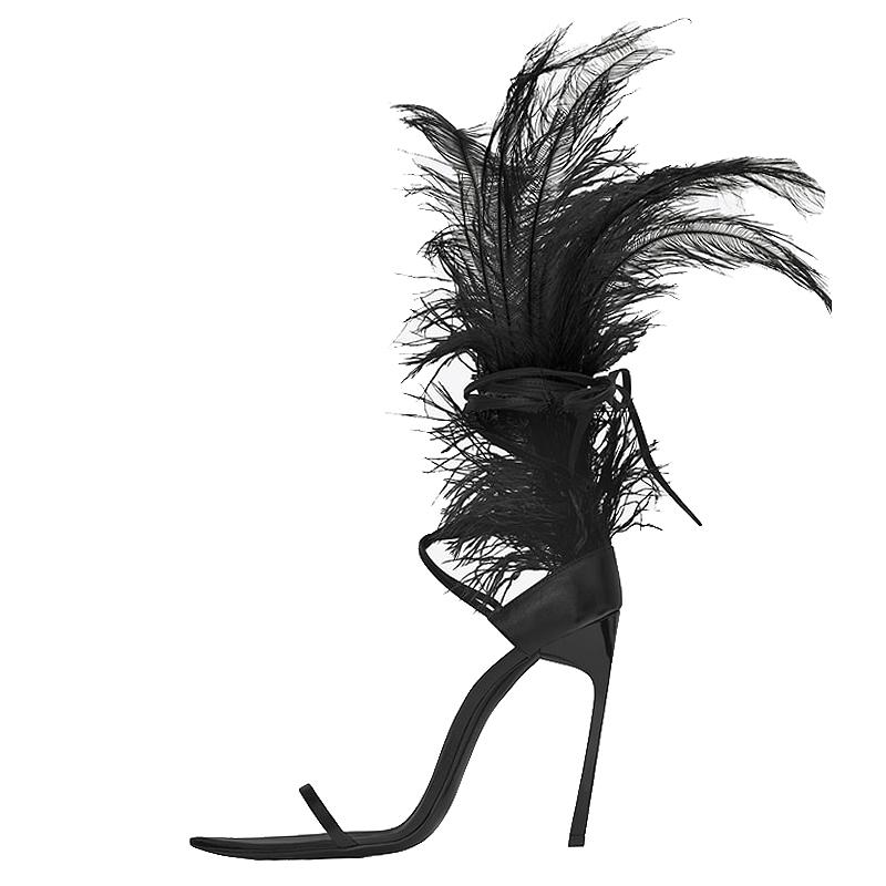 ysl feather heels