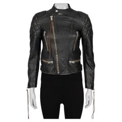 Saint Laurent - Giacca da motociclista aderente in pelle nera Sz.36/S