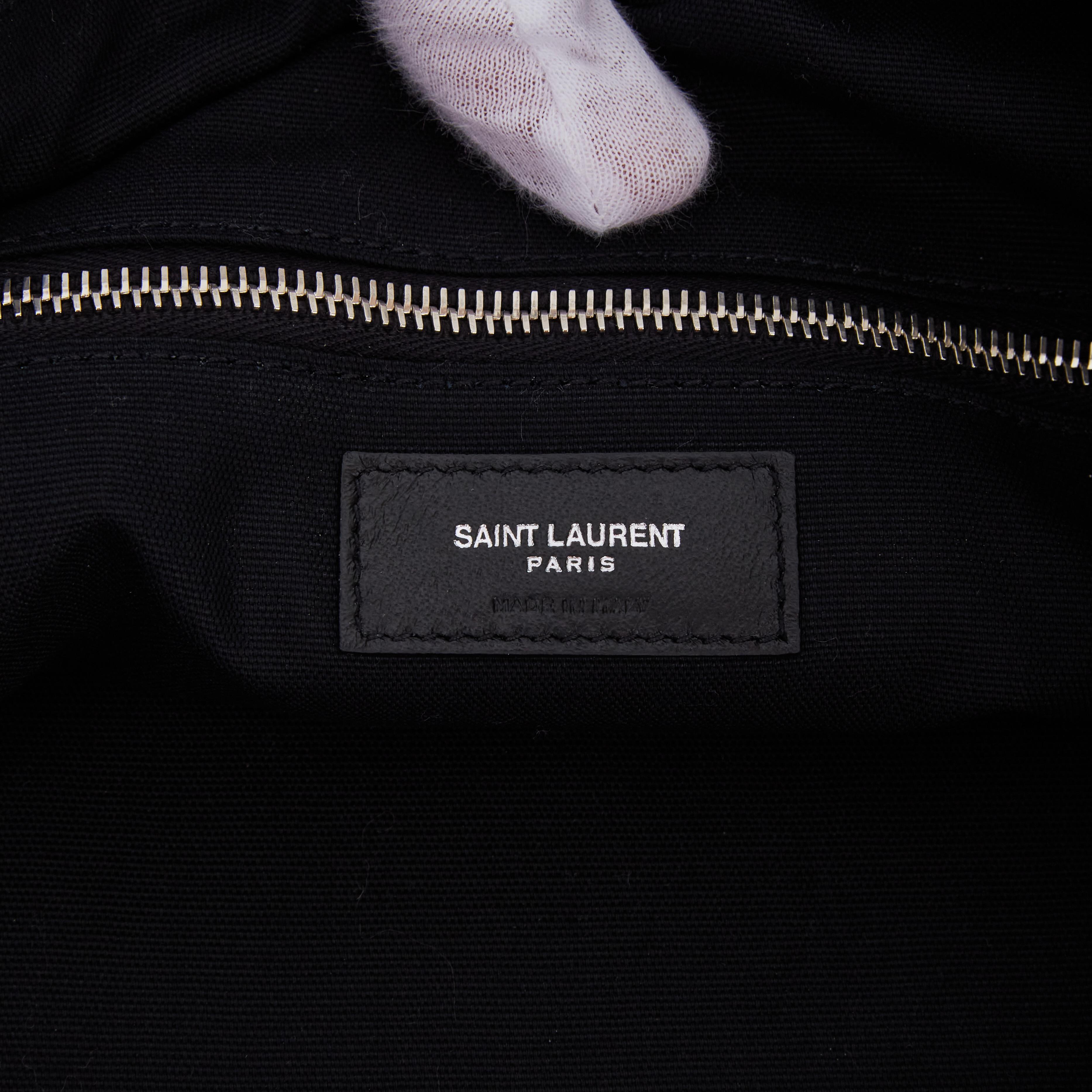 Saint Laurent Schwarze flache Tote Bag aus Leder (565740) im Angebot 1