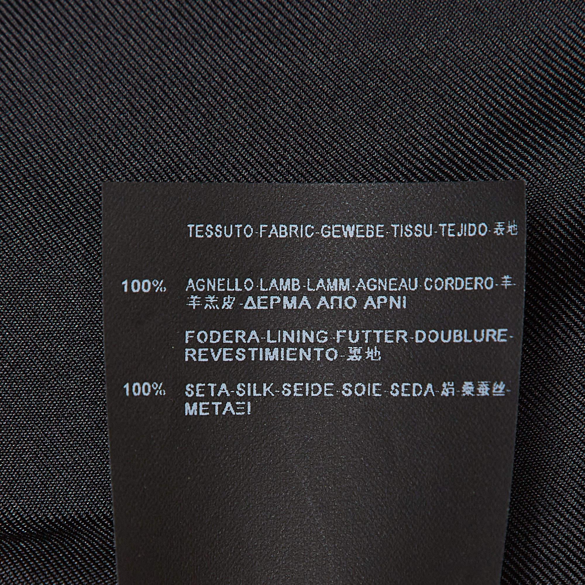 Women's Saint Laurent Black Leather Fringe Detail Mini Skirt M For Sale